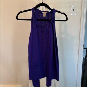 J. Crew Purple Tie-Neck Tank Top